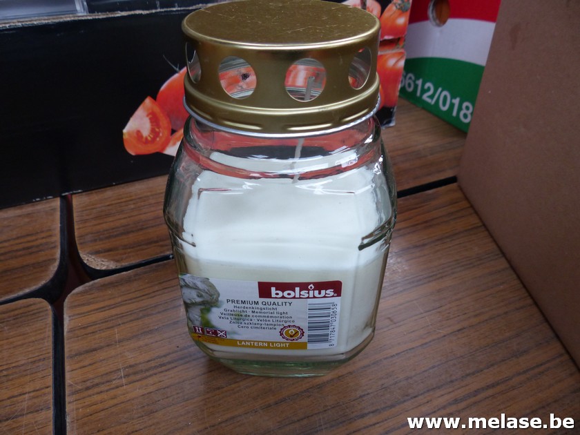 Kaars in glazen pot "Bolsius"