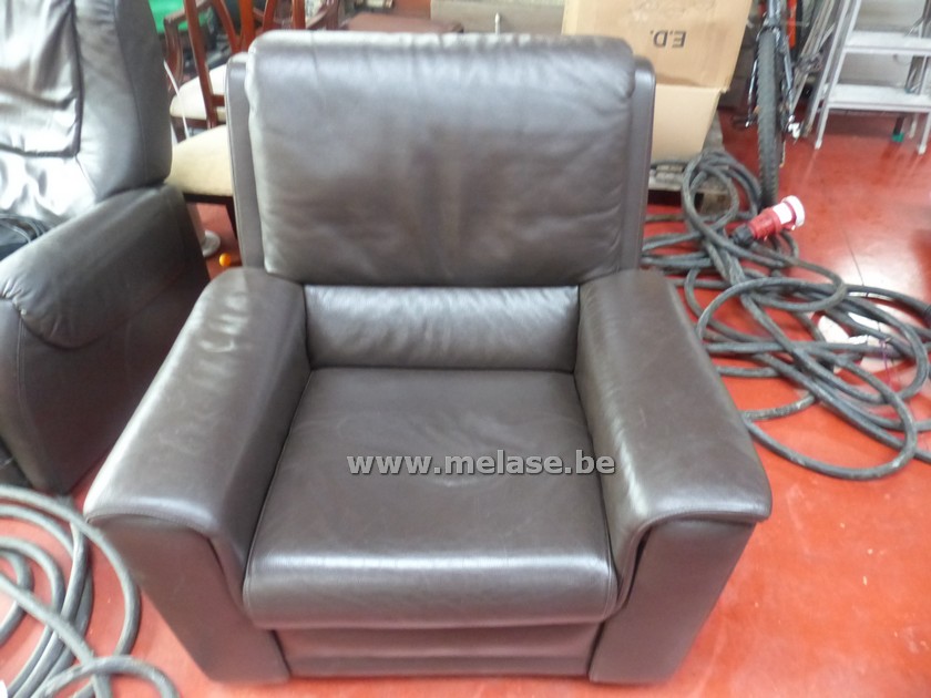 Fauteuille "zwart/bruin leder"