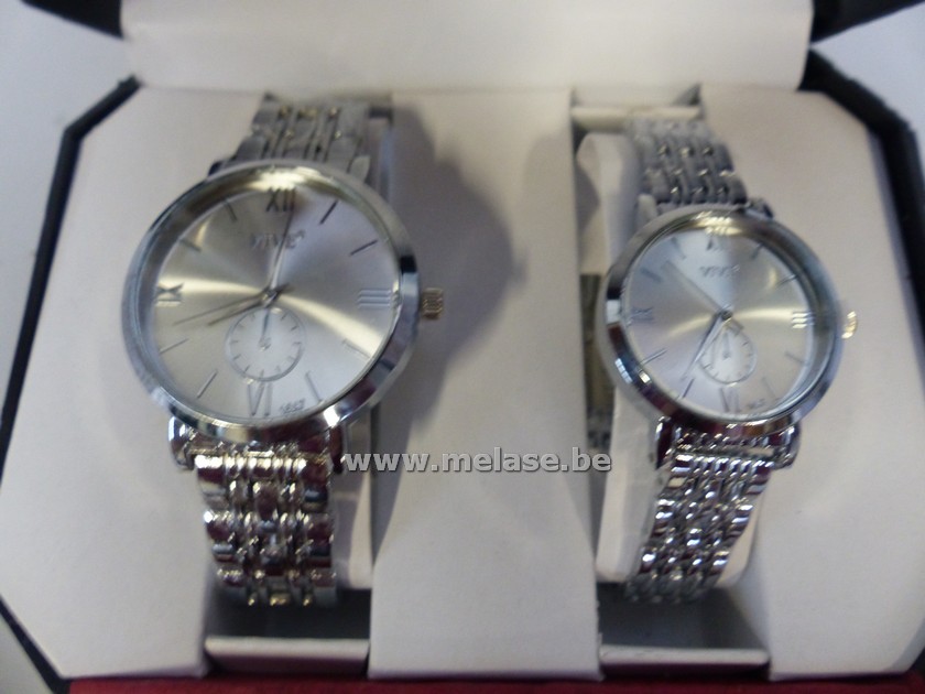 Horlogeset "zilver grijs"