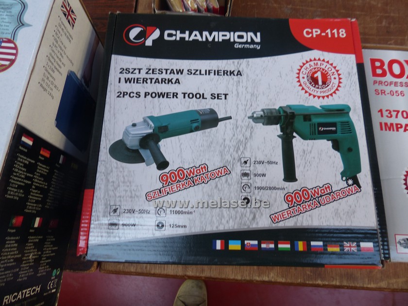 Boormachine en slijpmolen "Champion"