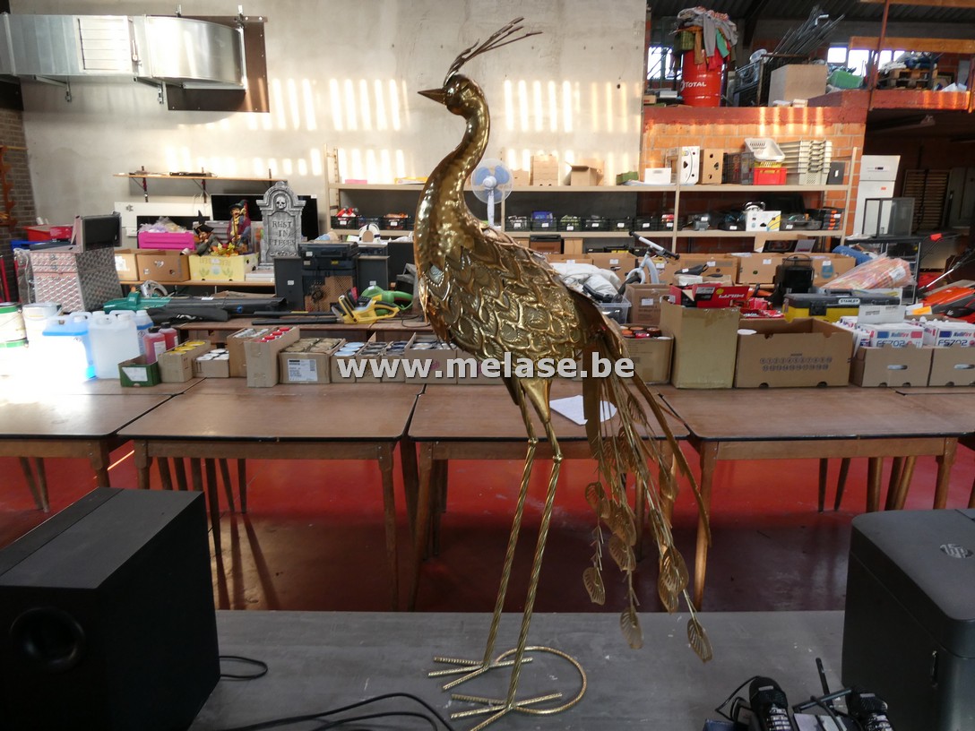 Metalen pauw "goudkleurig"