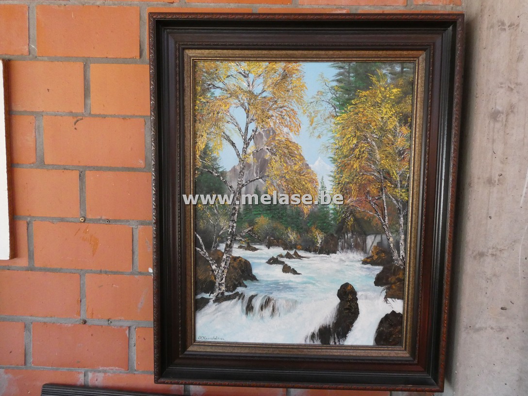 Schilderij in kader "bergrivier"