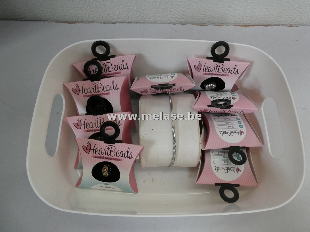 Armband + bedels "Heartbeads"