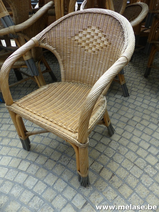 Partij rotan stoelen + kussens + opbergbox