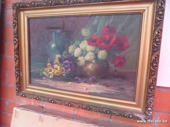 Schilderij "3 vazen met bloemen"