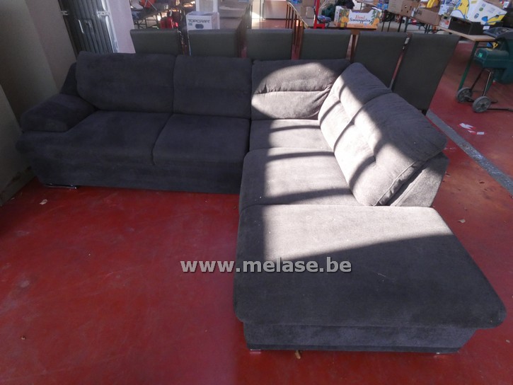 Stoffen hoeksalon " donker grijs"