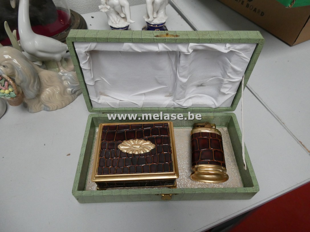 Vintage geschenkset "krokodilleder patroon"