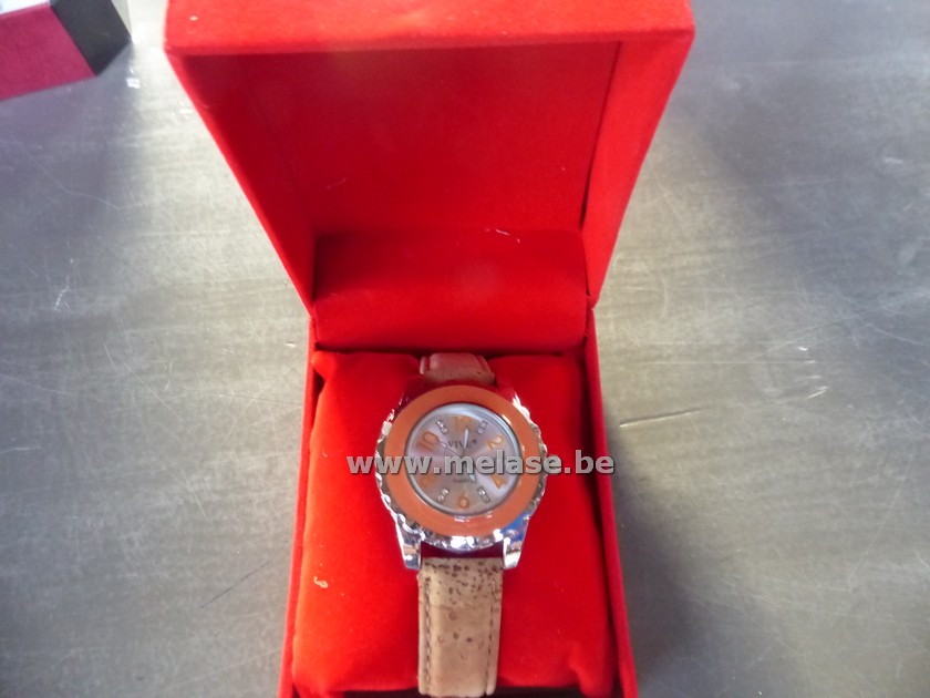 Dameshorloge "oranje/bruin"