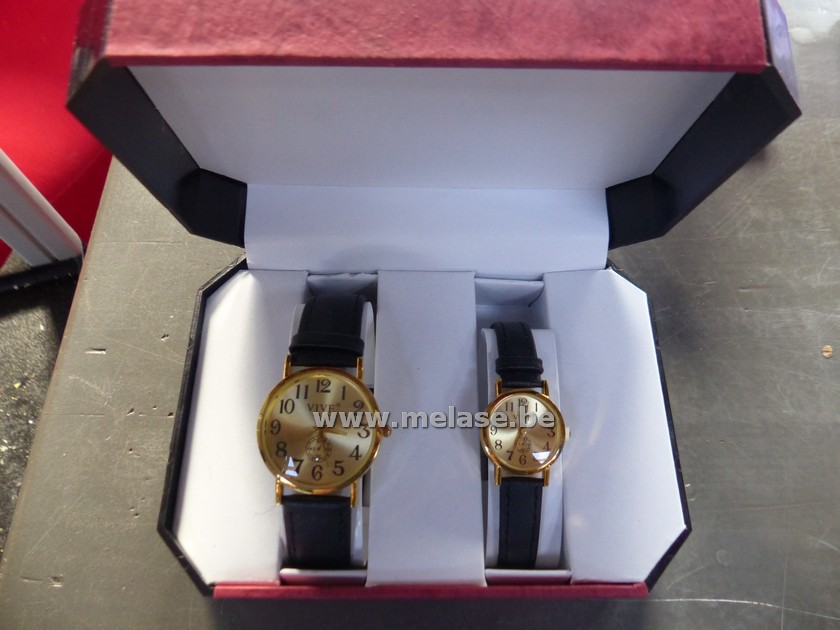 Horlogeset "zwart/goud"