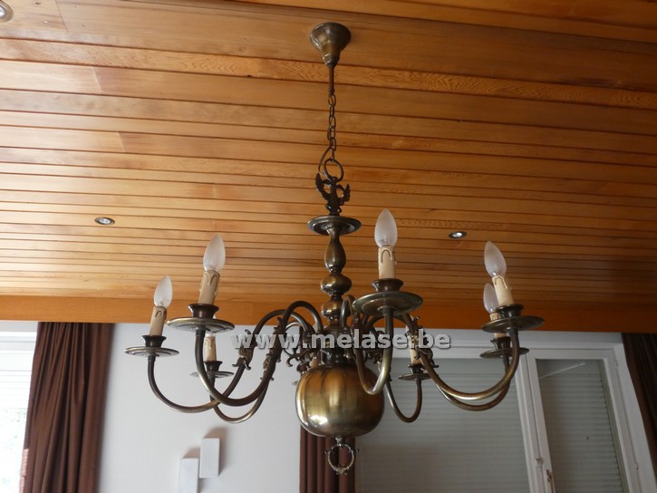 Koperen lusters "8-lichtpunten"