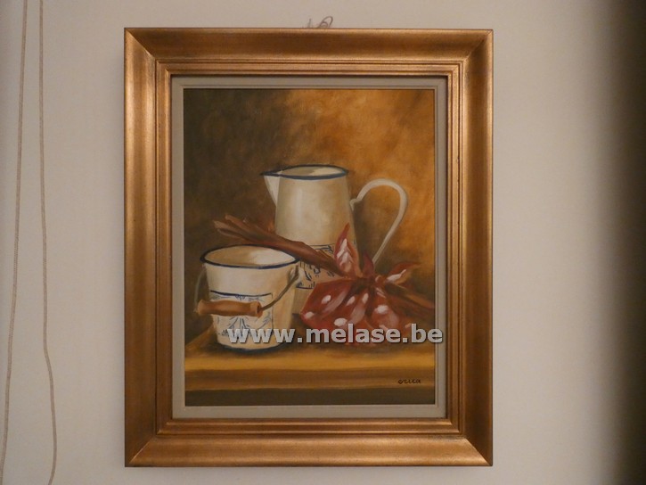 Schilderij in kader "stilleven"