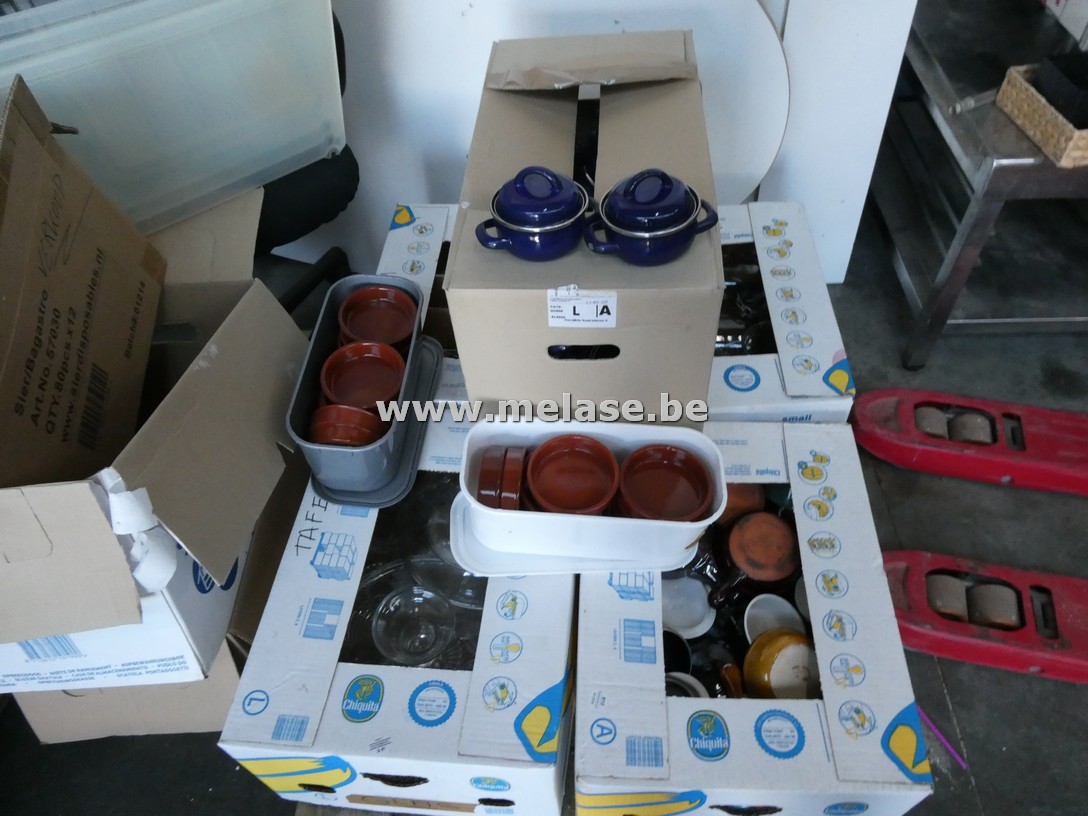 Glaswerk - aarden kommetjes - mini kookpotjes