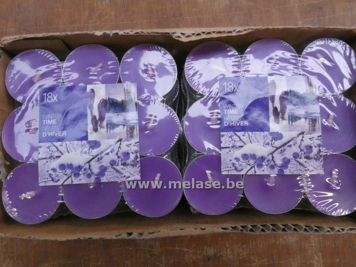 Theelichtjes "winter - paars"