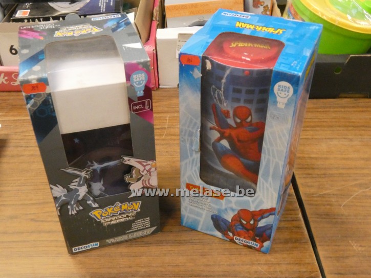 Nachtlampjes "Spiderman en Pokemon"