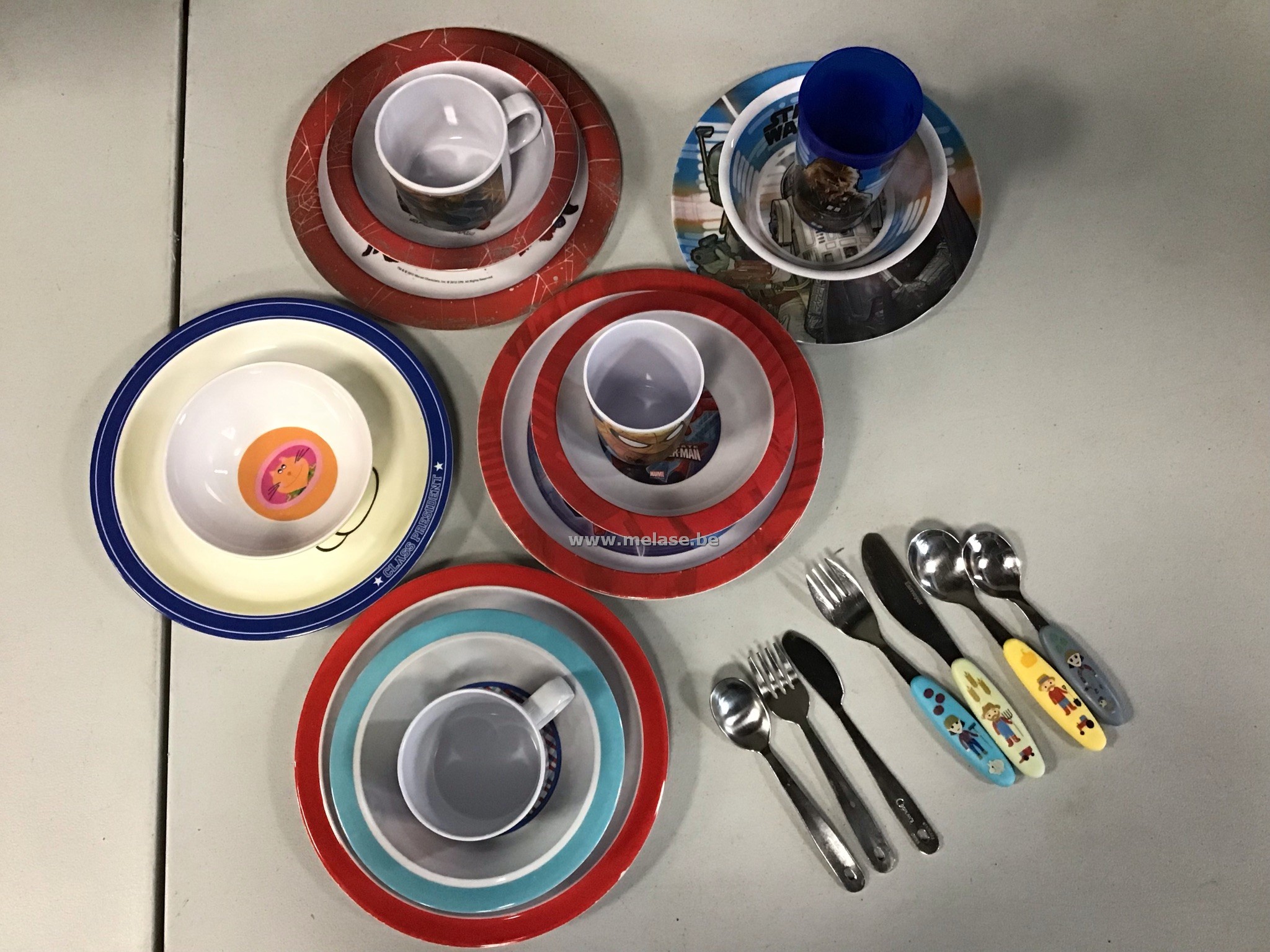 Eetsetjes met bestek"melamine"