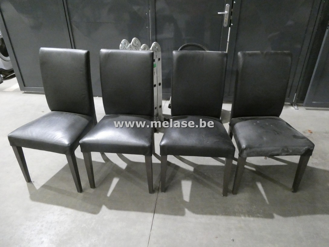 Stoelen "zwart - lederlook"